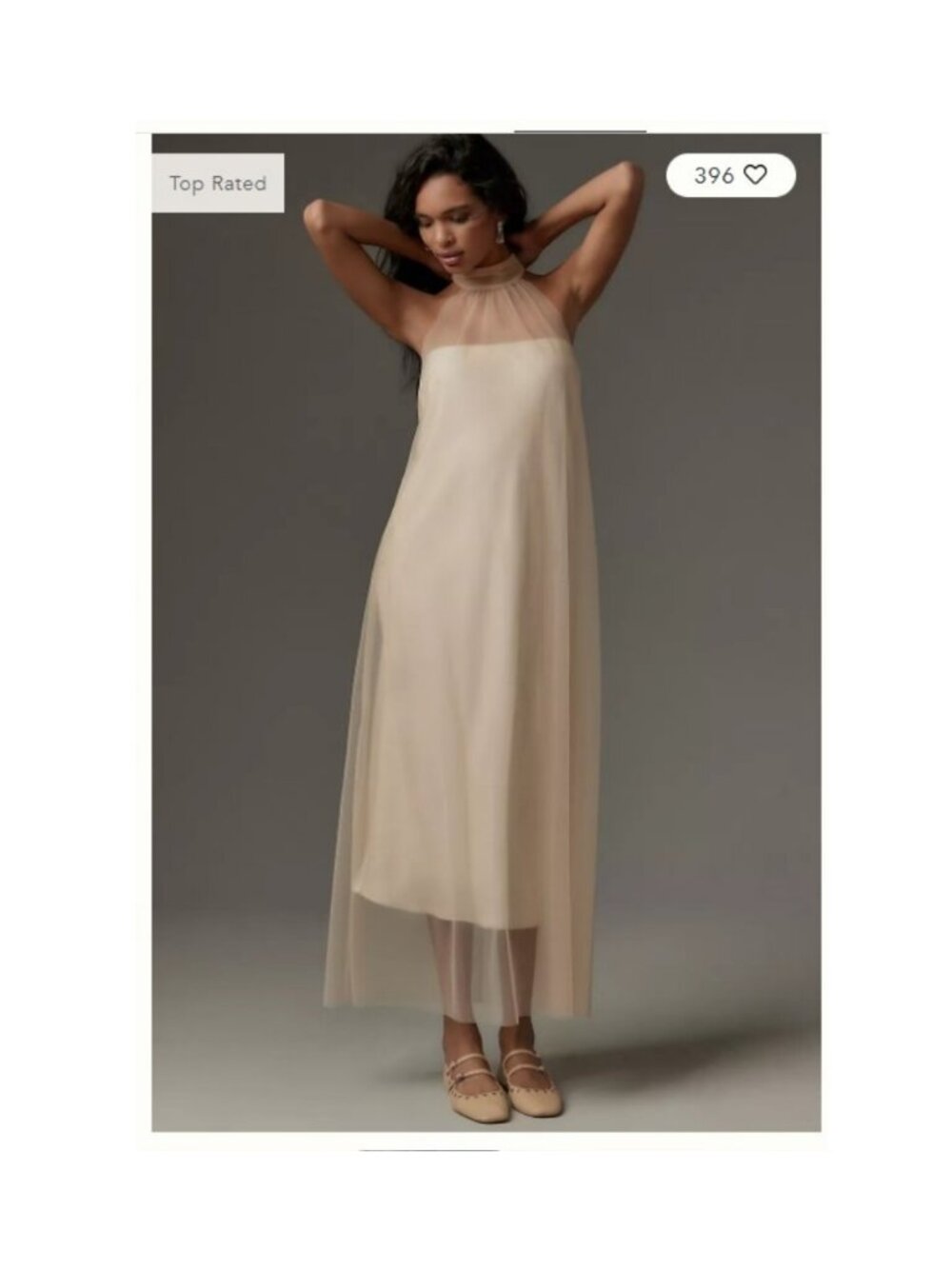 Sunday In Brooklyn from Anthropologie Sheer Tulle Halter Tunic. Like New. OS.